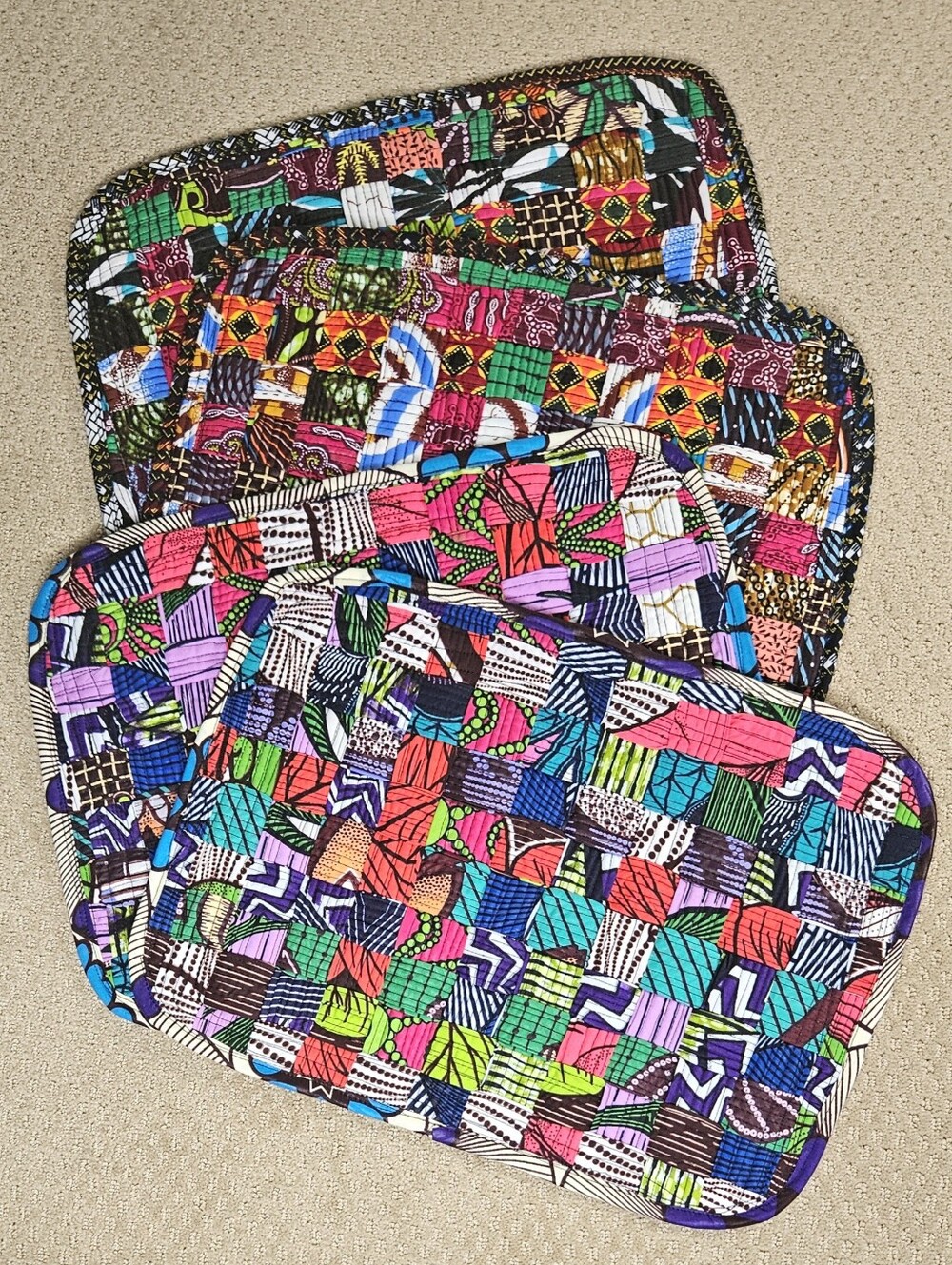 quilted placemats handmade in Liberia West Africa